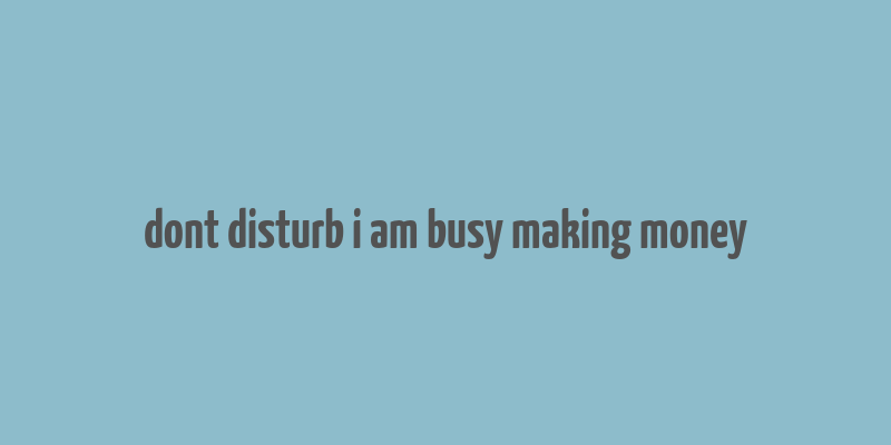 dont disturb i am busy making money