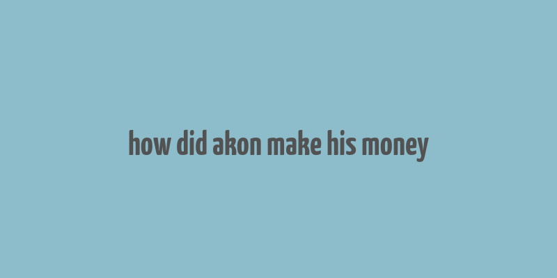 how did akon make his money