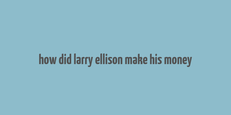 how did larry ellison make his money