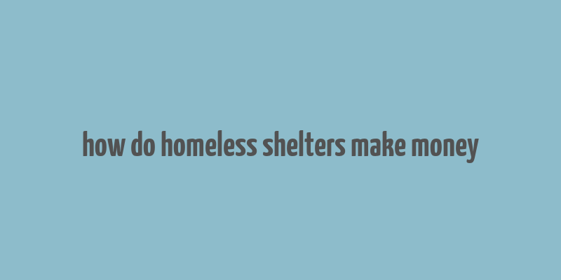 how do homeless shelters make money