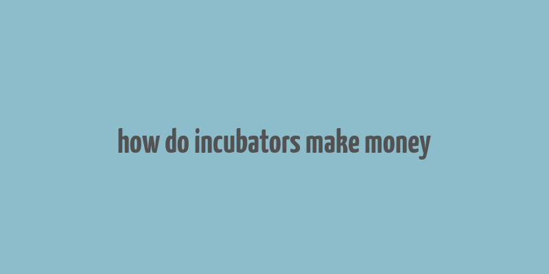 how do incubators make money