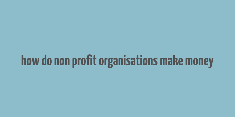 how do non profit organisations make money