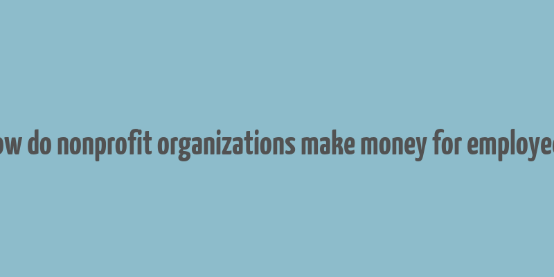 how do nonprofit organizations make money for employees