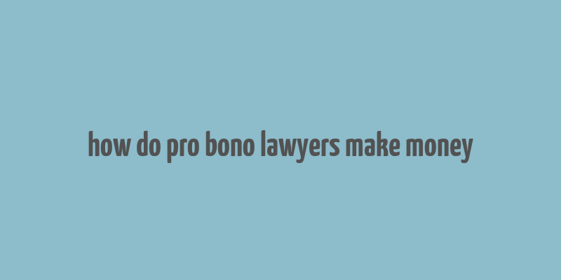 how do pro bono lawyers make money