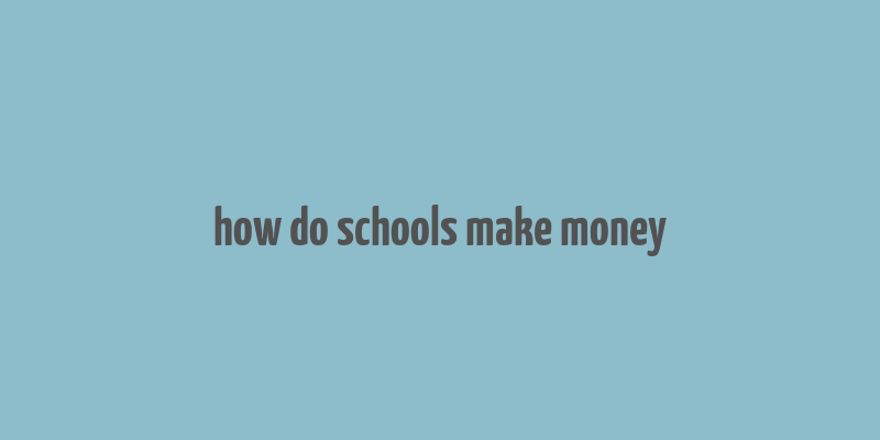 how do schools make money