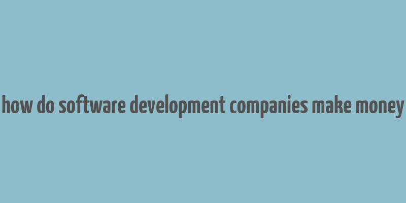 how do software development companies make money