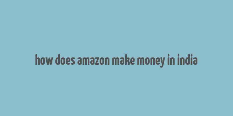 how does amazon make money in india