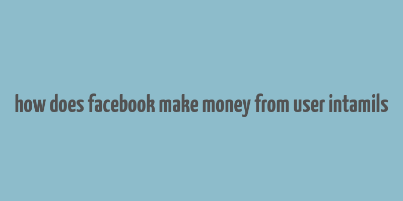 how does facebook make money from user intamils