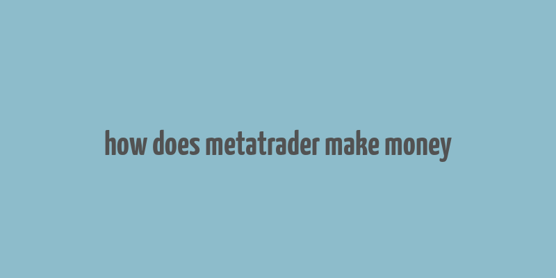 how does metatrader make money