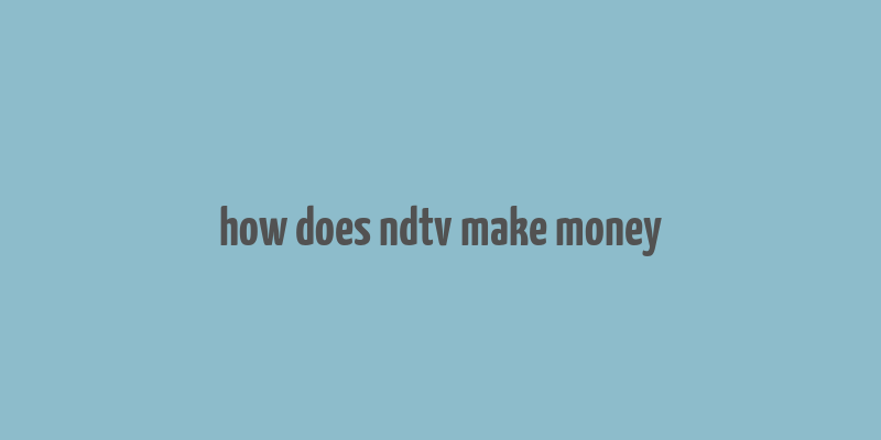 how does ndtv make money