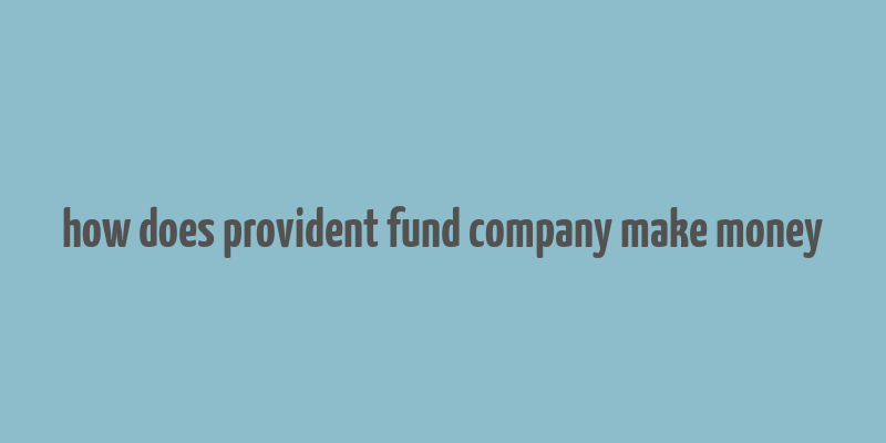 how does provident fund company make money