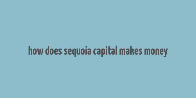 how does sequoia capital makes money