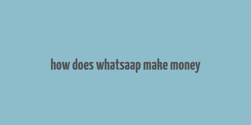 how does whatsaap make money