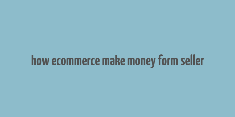 how ecommerce make money form seller