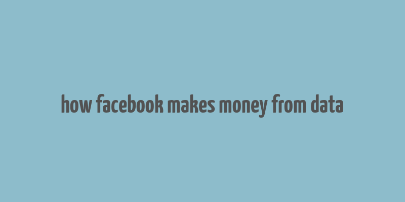 how facebook makes money from data