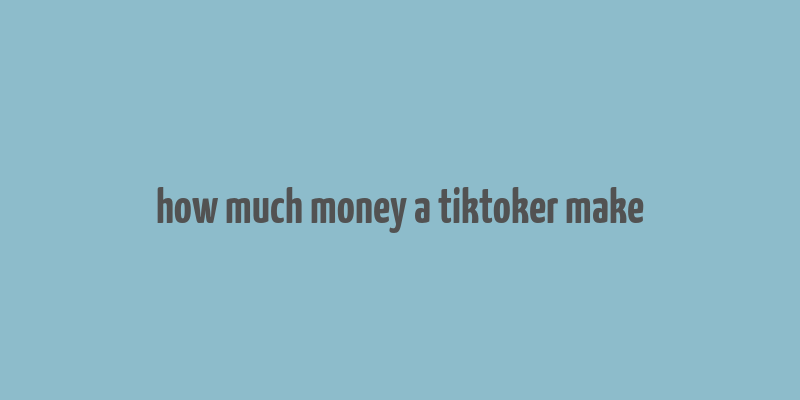 how much money a tiktoker make