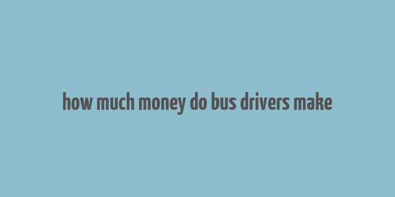 how much money do bus drivers make