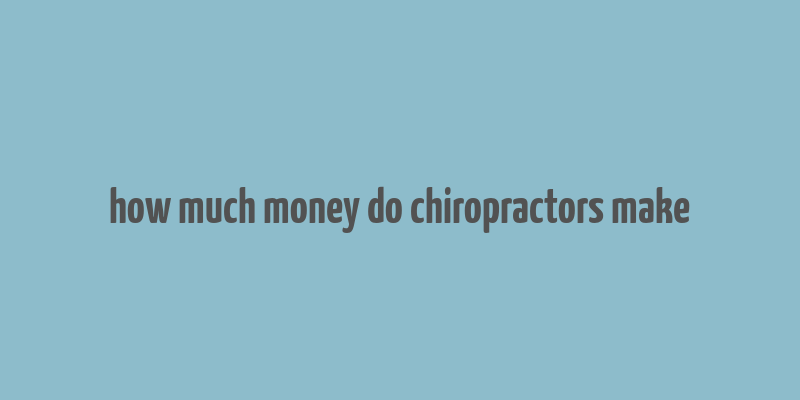 how much money do chiropractors make