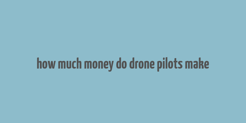 how much money do drone pilots make