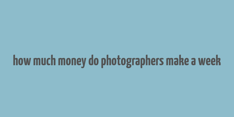 how much money do photographers make a week