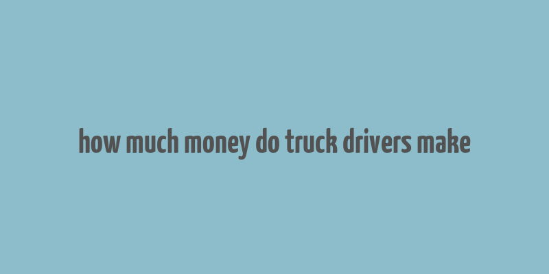 how much money do truck drivers make