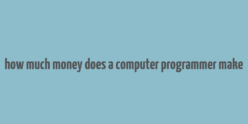 how much money does a computer programmer make