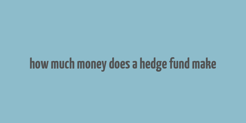 how much money does a hedge fund make