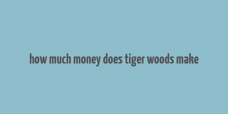 how much money does tiger woods make