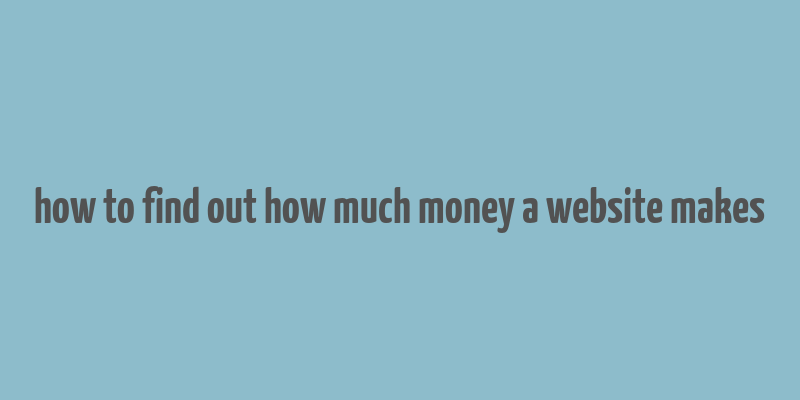 how to find out how much money a website makes