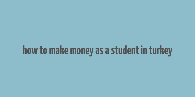 how to make money as a student in turkey