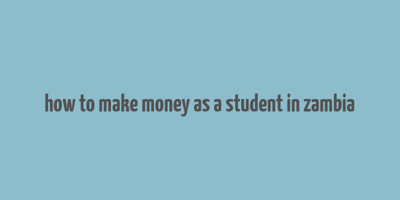 how to make money as a student in zambia