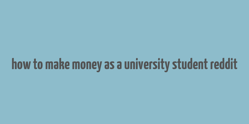 how to make money as a university student reddit