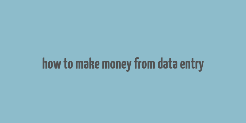 how to make money from data entry