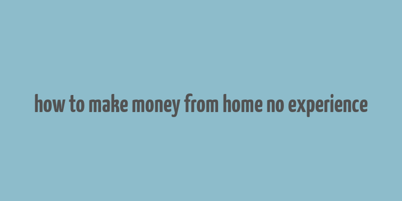 how to make money from home no experience