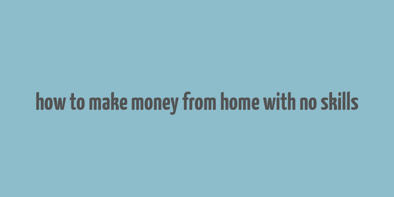 how to make money from home with no skills