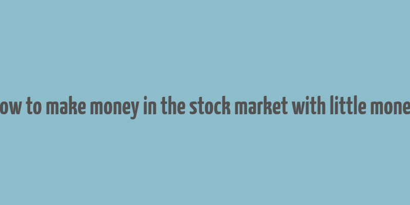 how to make money in the stock market with little money