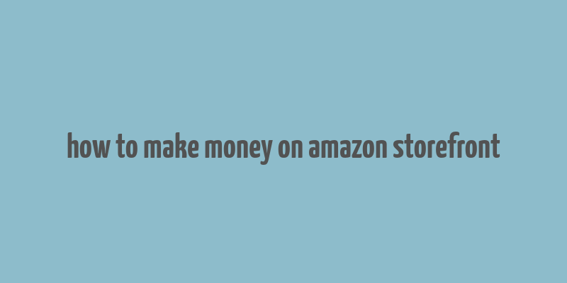 how to make money on amazon storefront