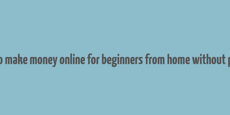 how to make money online for beginners from home without paying