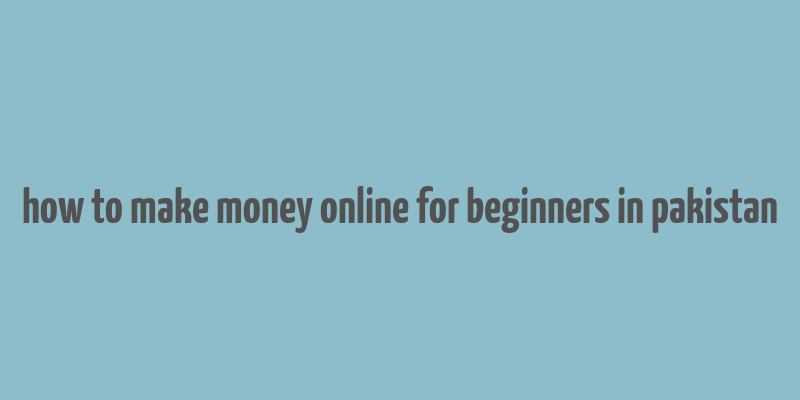 how to make money online for beginners in pakistan