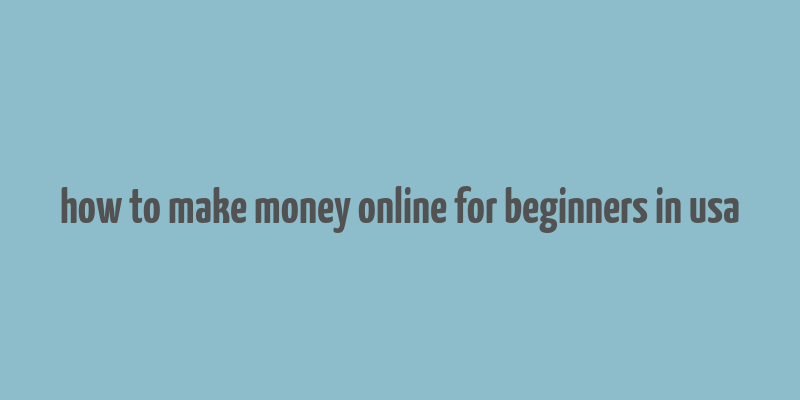 how to make money online for beginners in usa