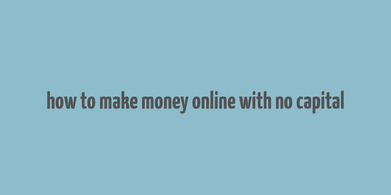 how to make money online with no capital