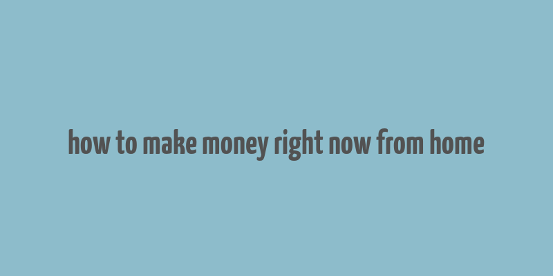 how to make money right now from home