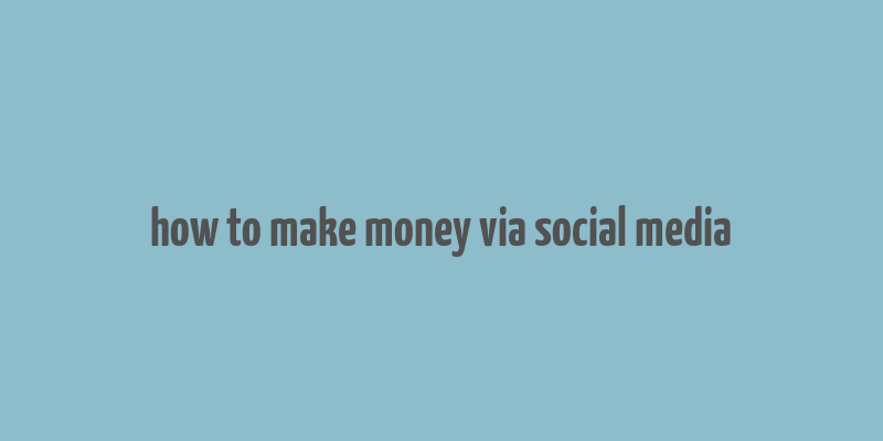 how to make money via social media