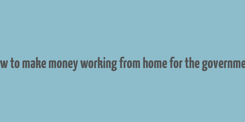 how to make money working from home for the government