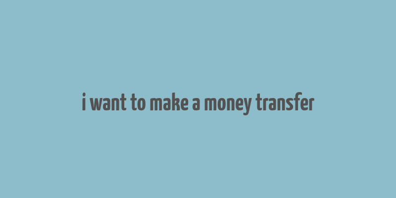 i want to make a money transfer