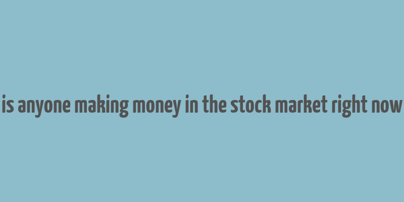 is anyone making money in the stock market right now