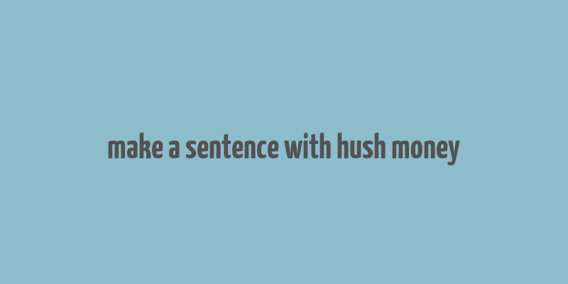 make a sentence with hush money