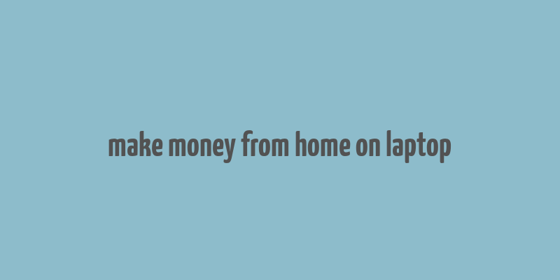 make money from home on laptop