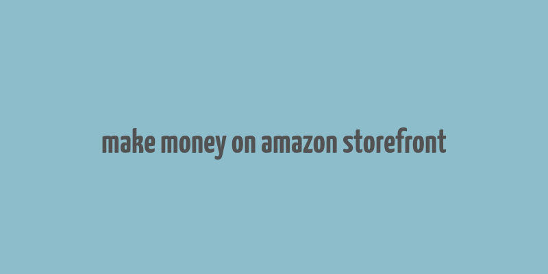 make money on amazon storefront