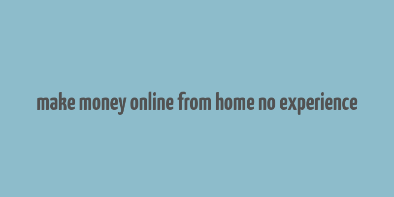 make money online from home no experience